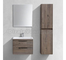 Мебель для ванной Vincea Chiara 2D 60, 2 ящика, темный дуб, с белой раковиной