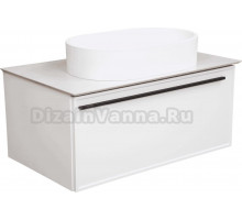 Тумба с раковиной La Fenice Elba 80, белая, белая столешница, матовая раковина