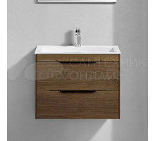 Тумба с раковиной Vincea Chiara 2D 60, 2 ящика, дуб табак, с белой раковиной