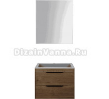 Мебель для ванной Vincea Chiara 2D 60, 2 ящика, дуб табак, с серой раковиной