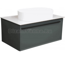 Тумба с раковиной La Fenice Elba 80, серая, белая столешница, матовая раковина