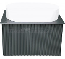 Тумба с раковиной La Fenice Terra 60 серая, черная столешница, матовая раковина