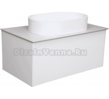 Тумба с раковиной La Fenice Terra 80 белая, белая столешница, матовая раковина