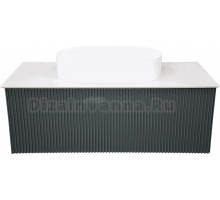 Тумба с раковиной La Fenice Terra 100 серая, белая столешница, матовая раковина