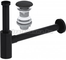 Комплект донный клапан для раковины EWRIKA 8500385204 черный матовый с сифоном для раковины HFEW08030 черный матовый