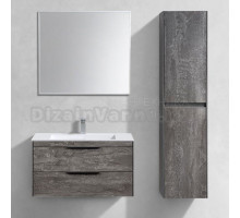 Мебель для ванной Vincea Chiara 2D 80, 2 ящика, камень, с белой раковиной