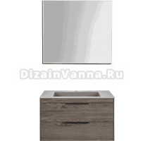 Мебель для ванной Vincea Chiara 2D 80, 2 ящика, темный дуб, с серой раковиной