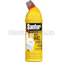 Универсальное моющее средство Sanfor WC Gel Антиналет лимонная свежесть, 1 л
