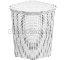 Корзина для белья Violet Ротанг 60 угловая, белая