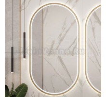 Зеркало Armadi Art Vallessi 110x60 см, золото, овальное, с подсветкой