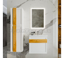 Мебель для ванной Бриклаер Берлин 60 белая глянцевая, дуб золотой