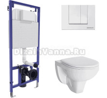 Комплект Berges Gamma 043305 Унитаз подвесной с микролифтом + Система инсталляции + Кнопка смыва