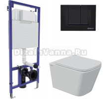 Комплект Berges Floe S 043304 Унитаз подвесной с микролифтом + Система инсталляции + Кнопка смыва