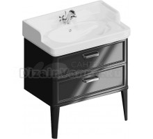 Тумба с раковиной Kerama Marazzi Pompei N 80 черная, с 2 ящиками