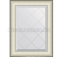 Зеркало Evoform Exclusive-G BY 4565 54х72 белая кожа с хромом, с гравировкой в багетной раме
