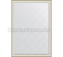 Зеркало Evoform Exclusive-G BY 4576 129х184 белая кожа с хромом, с гравировкой в багетной раме