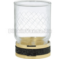 Стакан Boheme Royal Cristal Black Gold настольный