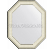 Зеркало Evoform Octagon BY 7443 59х74 белая кожа с хромом, в багетной раме