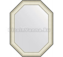 Зеркало Evoform Octagon BY 7444 64х84 белая кожа с хромом, в багетной раме