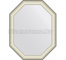 Зеркало Evoform Octagon BY 7445 74х94 белая кожа с хромом, в багетной раме