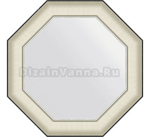 Зеркало Evoform Octagon BY 7446 59х59 белая кожа с хромом, в багетной раме