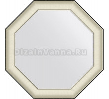 Зеркало Evoform Octagon BY 7447 69х69 белая кожа с хромом, в багетной раме