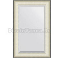 Зеркало Evoform Exclusive BY 7450 54х84 белая кожа с хромом, с фацетом в багетной раме