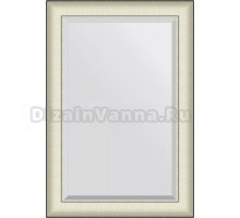 Зеркало Evoform Exclusive BY 7451 64х94 белая кожа с хромом, с фацетом в багетной раме