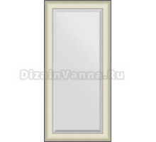 Зеркало Evoform Exclusive BY 7453 54х114 белая кожа с хромом, с фацетом в багетной раме