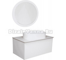 Мебель для ванной La Fenice Terra 80 белая, белая столешница, матовая раковина