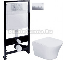 Комплект Система инсталляции для унитазов EWRIKA ProLT 0026-2020 + Унитаз подвесной STWORKI Вестерос HCVST1700SC безободковый, с микролифтом + Кнопка смыва EWRIKA 0041 хром