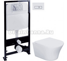 Комплект Система инсталляции для унитазов EWRIKA ProLT 0026-2020 + Унитаз подвесной STWORKI Вестерос HCVST1700SC безободковый, с микролифтом + Кнопка смыва EWRIKA 0042 белая