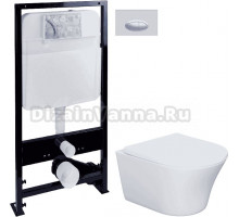 Комплект Система инсталляции для унитазов EWRIKA ProLT 0026-2020 + Унитаз подвесной STWORKI Вестерос HCVST1700SC безободковый, с микролифтом + Кнопка смыва EWRIKA 0050 хром матовый