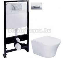 Комплект Система инсталляции для унитазов EWRIKA ProLT 0026-2020 + Унитаз подвесной STWORKI Вестерос HCVST1700SC безободковый, с микролифтом + Кнопка смыва EWRIKA 0051 хром