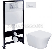 Комплект Система инсталляции для унитазов EWRIKA ProLT 0026-2020 + Унитаз подвесной STWORKI Вестерос HCVST1700SC безободковый, с микролифтом + Кнопка смыва EWRIKA 0052 белая