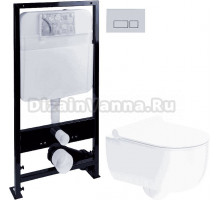 Комплект Система инсталляции для унитазов EWRIKA ProLT 0026-2020 + Унитаз подвесной STWORKI Ольборг HCOLB1700SC безободковый, с микролифтом + Кнопка смыва EWRIKA 0040 хром матовый