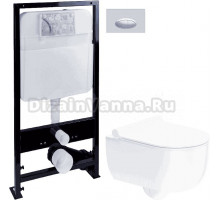 Комплект Система инсталляции для унитазов EWRIKA ProLT 0026-2020 + Унитаз подвесной STWORKI Ольборг HCOLB1700SC безободковый, с микролифтом + Кнопка смыва EWRIKA 0050 хром матовый