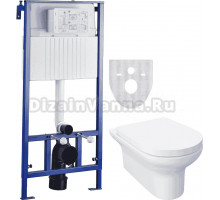 Комплект Система инсталляции для унитазов STWORKI 510163 + Унитаз подвесной STWORKI Хаммель HDC520WH с микролифтом