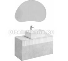 Мебель для ванной AQUATON Марбл 100 слэйт, белая матовая, раковина 32700B000