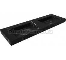 Раковина Armadi Art Flat Nero Marquina 140 с кронштейнами