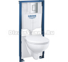 Комплект Grohe Solido Solido 39586000 подвесной унитаз + инсталляция + кнопка