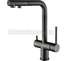 Смеситель для кухни Paulmark Serpentine Se213222-GM, вороненая сталь