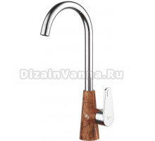 Смеситель для кухни Plstart PL4001-31 хром, коричневый мрамор