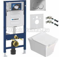 Комплект Унитаз подвесной STWORKI Хадстен SETK3304-0616-001-1-6000 с микролифтом + Крепления Geberit Duofix 111.815.00.1 к стене + Шумоизоляция + Инсталляция UP 320 111.300.00.5 + Кнопка Sigma 01 115.770.21.5 хром