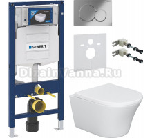 Комплект Унитаз подвесной STWORKI Вестерос HCVST1700SC безободковый, с микролифтом + Крепления Geberit Duofix 111.815.00.1 к стене + Шумоизоляция + Инсталляция UP 320 111.300.00.5 + Кнопка Sigma 01 115.770.21.5 хром