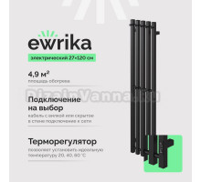 Полотенцесушитель электрический EWRIKA Пенелопа P5 120 черный