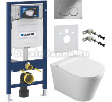 Комплект Унитаз подвесной Vincea Vito + Крепления Geberit Duofix 111.815.00.1 к стене + Шумоизоляция + Инсталляция UP 320 111.300.00.5 + Кнопка Sigma 01 115.770.21.5 хром
