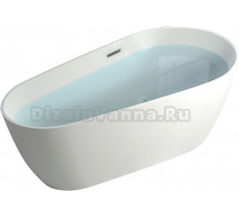 Акриловая ванна Ceruttispa Mimi 170x80 см, отдельностоящая, овальная, с каркасом, со сливом-переливом