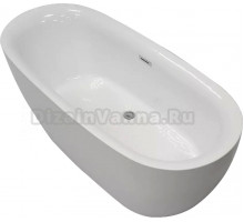 Акриловая ванна Ceruttispa Como 160x75 см, отдельностоящая, овальная, с каркасом, со сливом-переливом