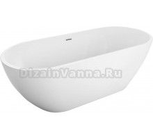 Акриловая ванна BelBagno Uno BB701 140x70 см, отдельностоящая, овальная, со сливом-переливом, с донным клапаном